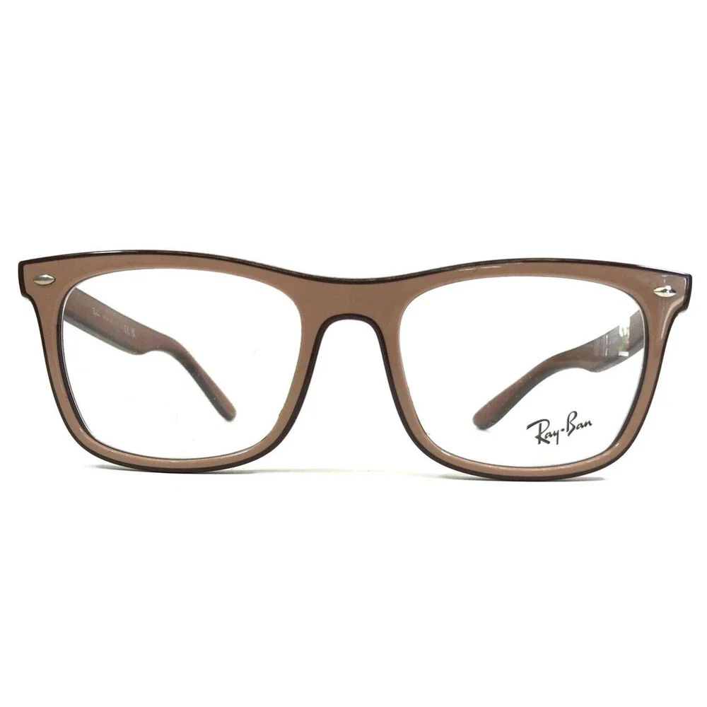 Ray-Ban Eyeglasses Frames RB7209-F 8211 Brown Beige Square Asian Fit 55-20-145